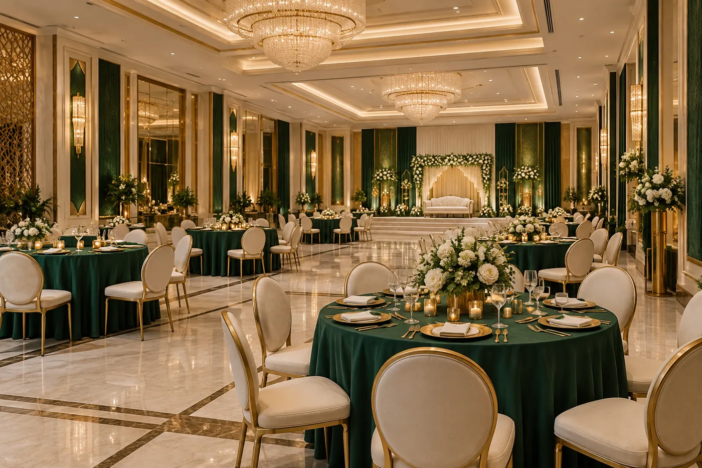 Illustrative elegant banquet celebration styling
